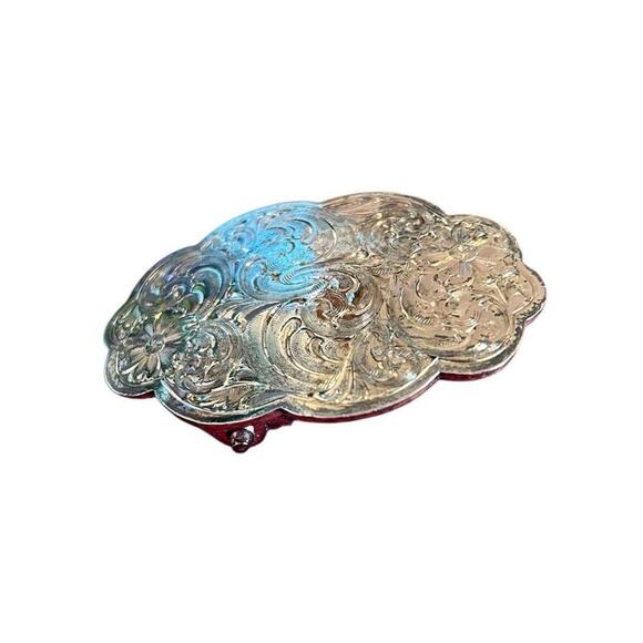 Vintage Montana Silversmiths Floral Women’s Girls Belt Buckle Western Preloved main image 4